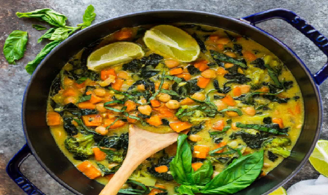 Green Chickpea Curry