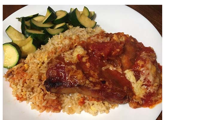 Fried Rice with Bake Pork Chop Cuttlet