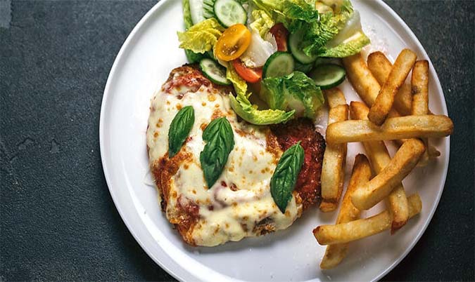 Chicken Parmigiana With Salad or Chips