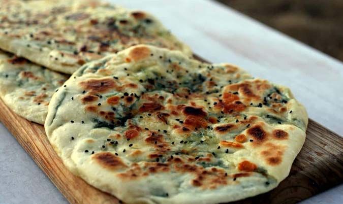 Cheese and spinach Naan