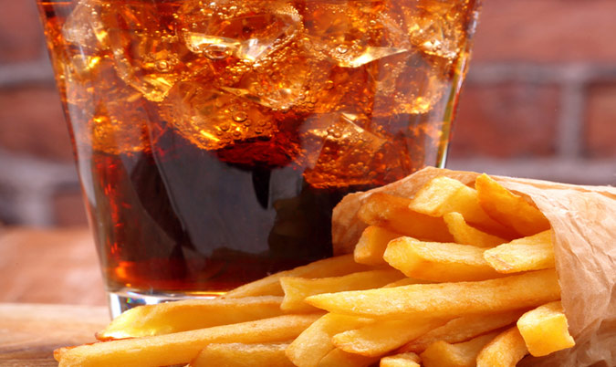 Chips and can of coke