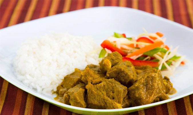 Goat curry with rice