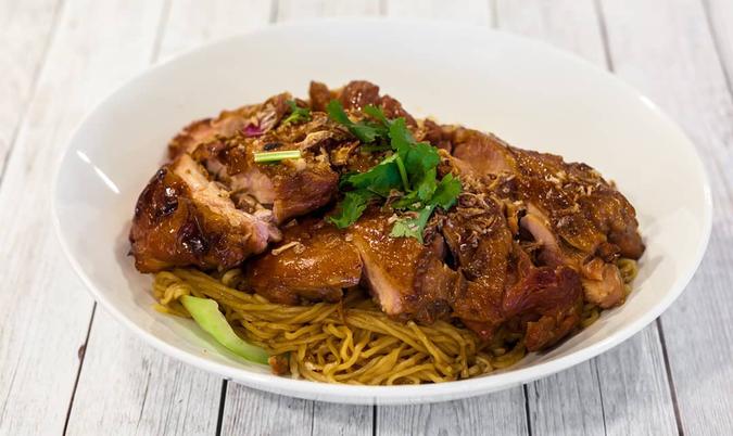 Egg Noodle with BBQ Chicken