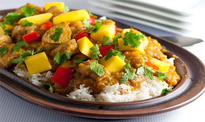 Baby Mango Chicken with Rice
