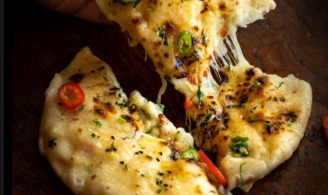 Cheese Naan (Cut into Four ) (G, D)
