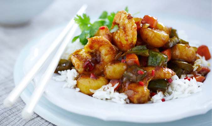 Sweet and Sour King Prawns