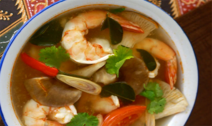 Sour and Hot Seafood Soup (Tom Po Tak)