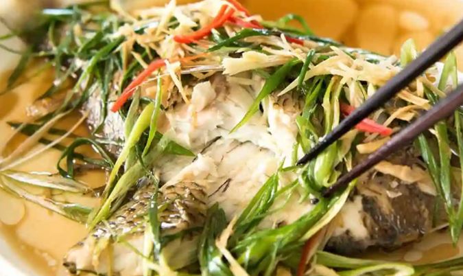 Steamed Fish with Ginger and Shallots