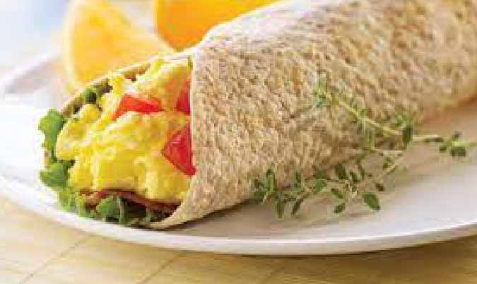 Egg and Bacon Wrap Meal