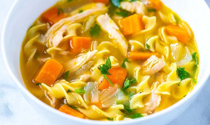 Chicken & Vegetables Noodles Soup