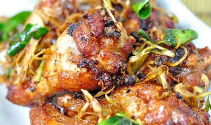 Thai Herbal Fried Combo [ chicken & pork ]