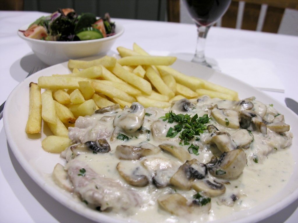 Scallopini Al Vino Bianco and Mushrooms