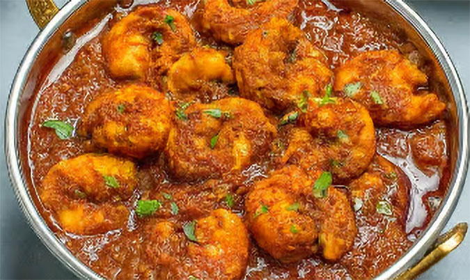 Prawn Masala includes Rice Box