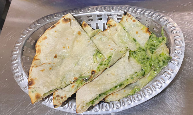 Cheese & Spinach Naan