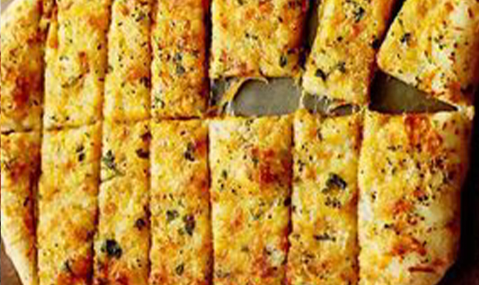 Homemade cheesy garlic bread sticks