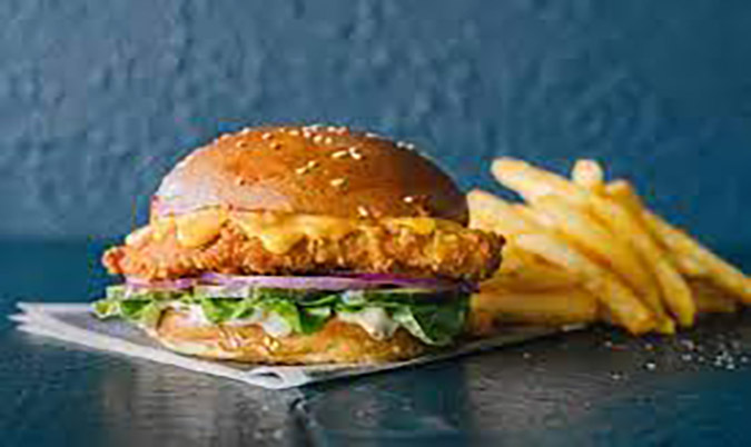 Southern Style Chicken Burger with Chips