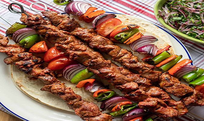 Grilled Lamb Shish Salad