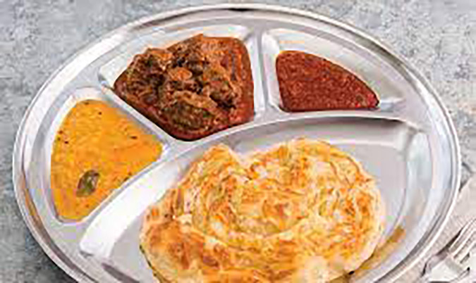 XC04 Roti Canai with Vegetarian Curry Mutton