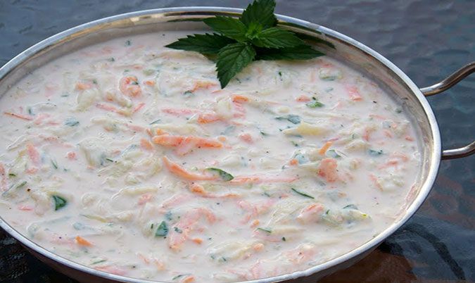 Cucumber and Carrot Raita