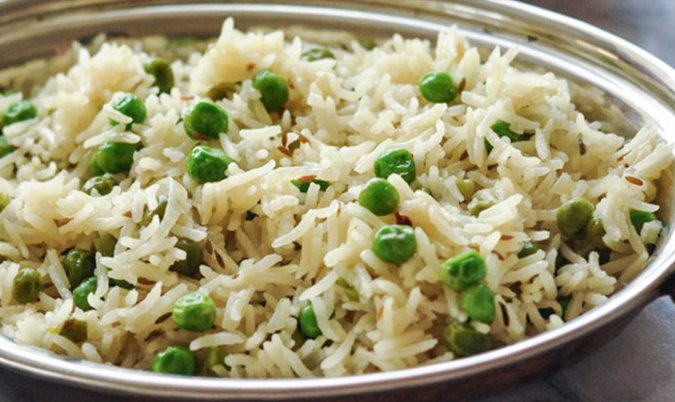Matar Rice (Rice with peas)