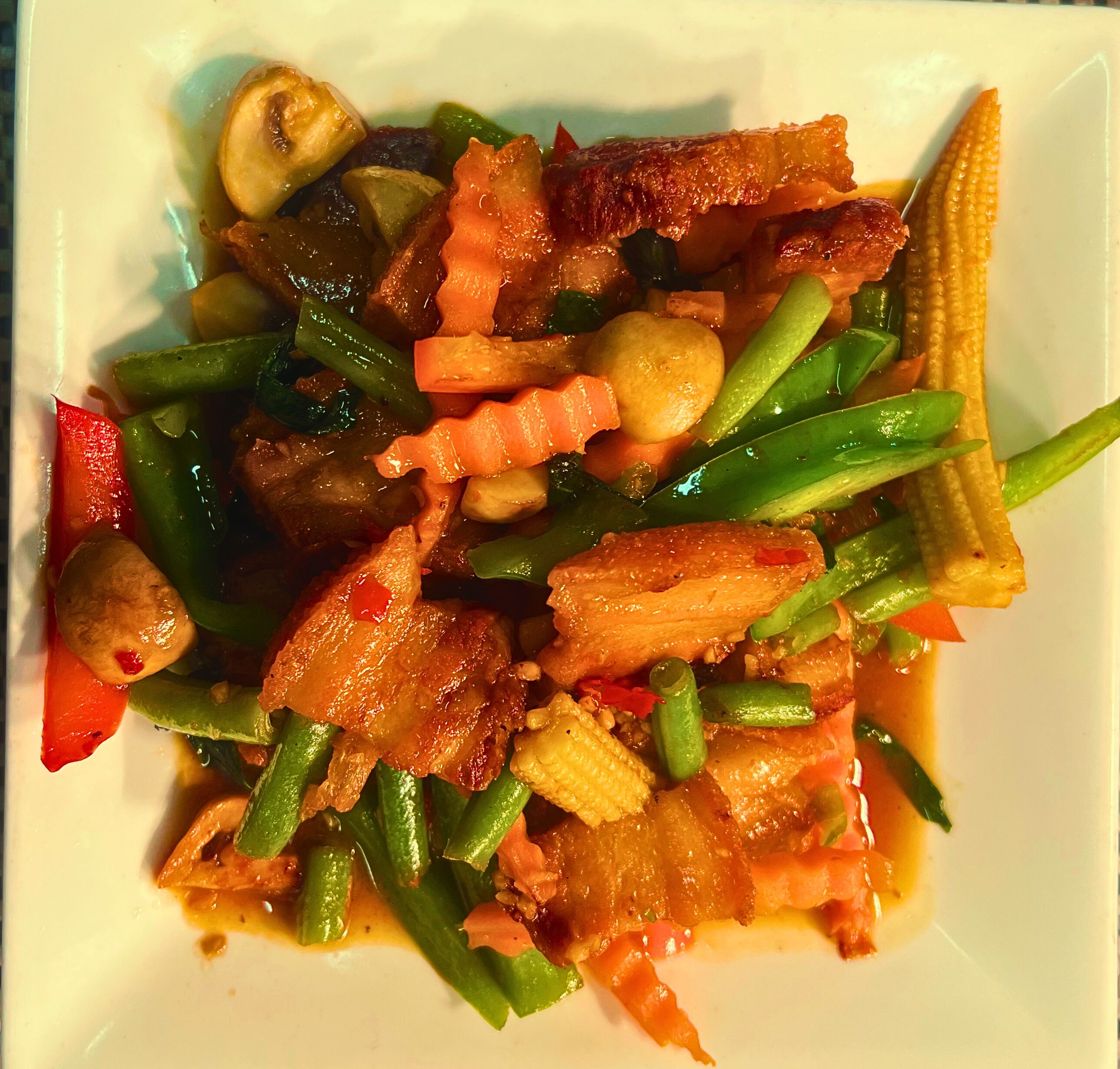 Kra Phow Moo Krob (Pork Belly)