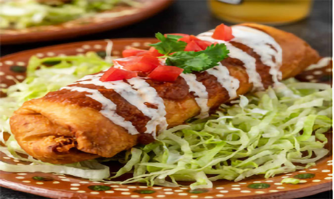 Shredded Beef and Pepper Chimichanga