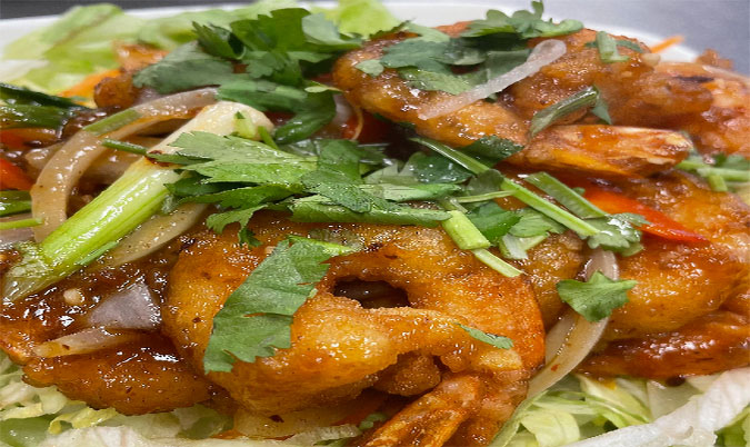 King prawns without shell in Tamarind sauce