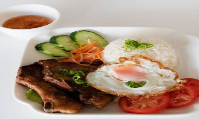 Steamed Rice with Pork Chop and Egg