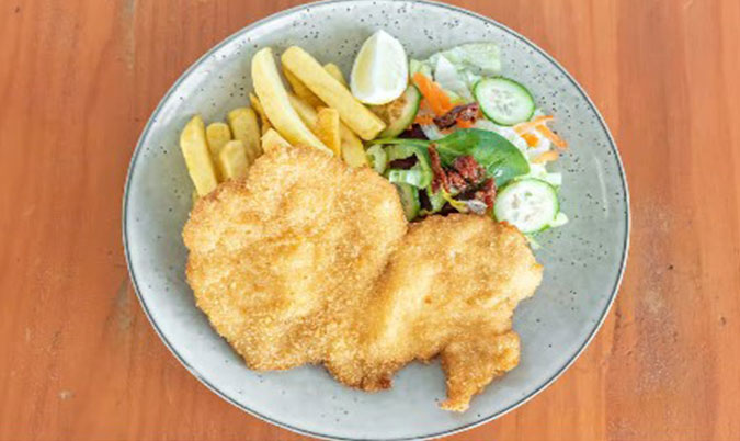 Chicken Schnitzel, Chips and Gravy
