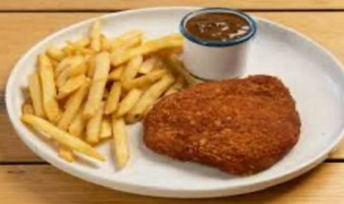 Chicken Schnitzel w/Chips & Gravy