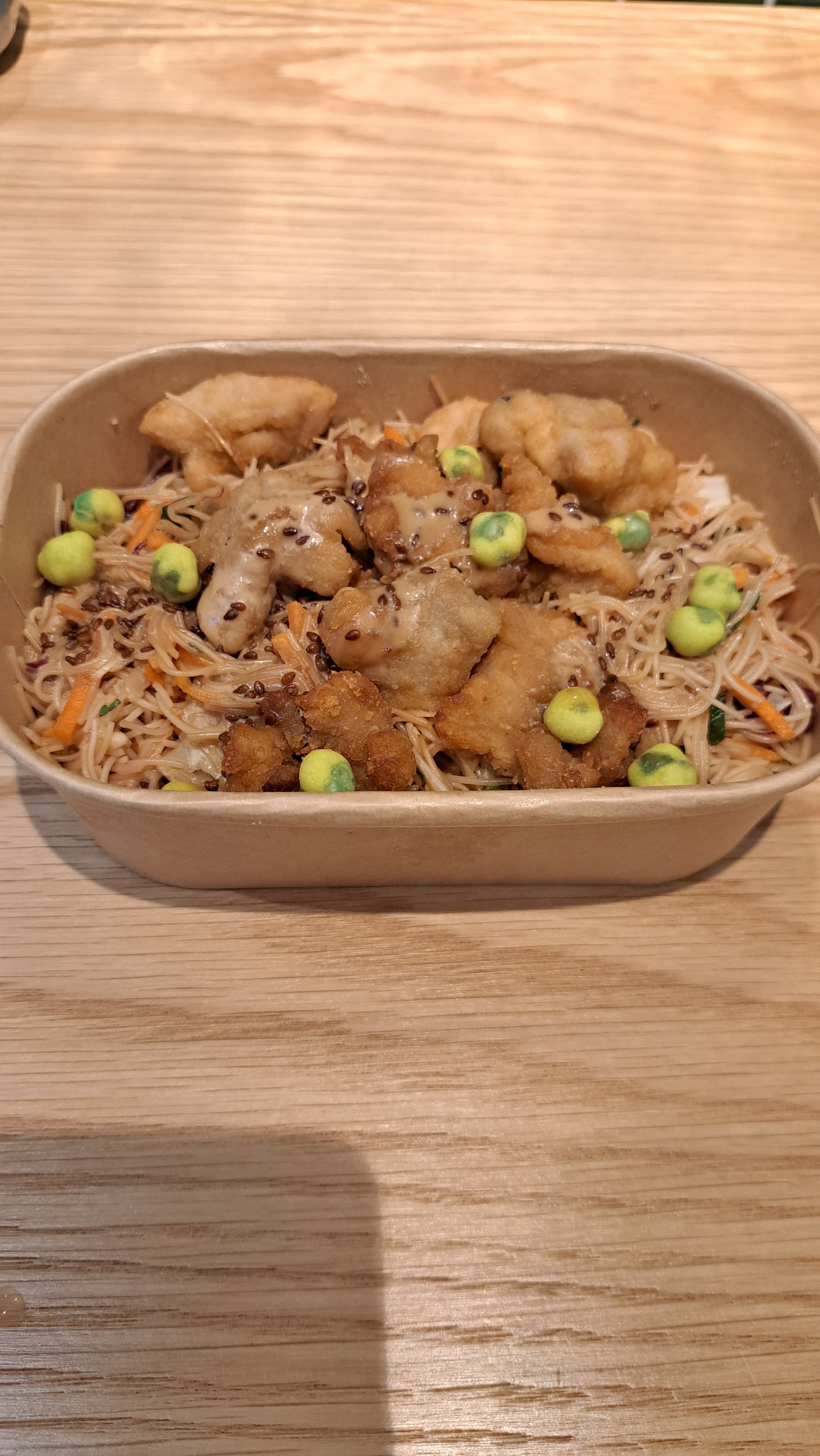 Japanese Glass Noodle and Sesame Chicken Bowl