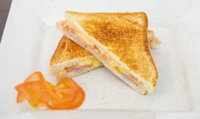Toasted Ham, Cheese and Tomato Sandwich