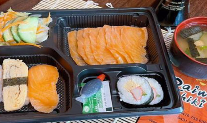 Sushi and Salmon Sashimi Bento
