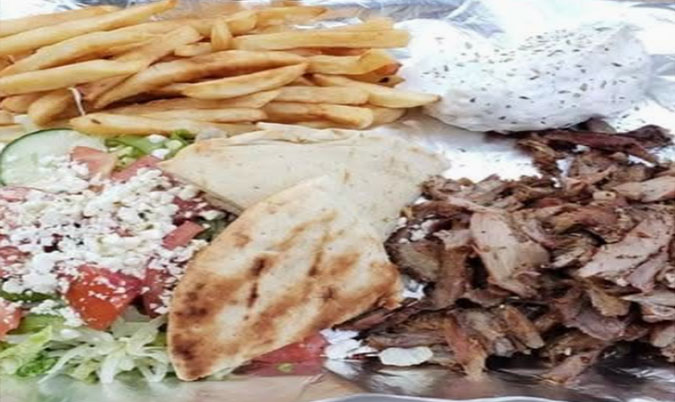 Open Souvlaki Combo Three