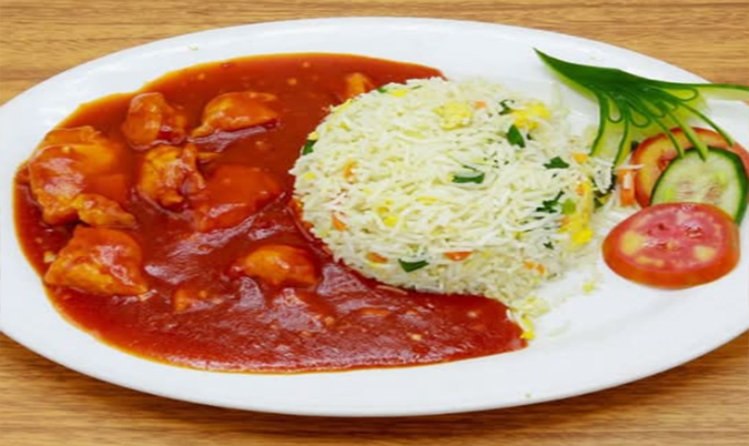 E1-Chicken Manchurian With Fried Rice