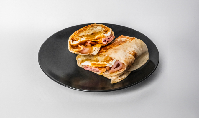 Bacon, Egg, Cheese and Hash Brown Wrap