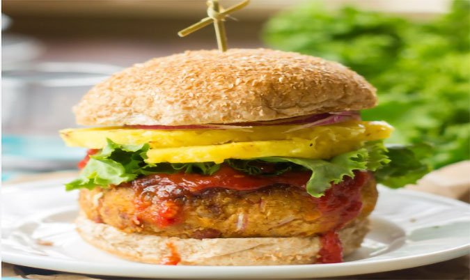 Pineapple veggie burger