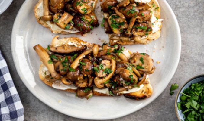 Grilled Chicken Mushroom Toast