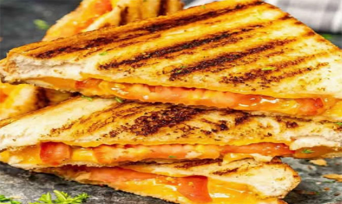 Bacon, cheese and tomato sandwich