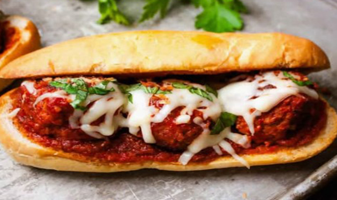 Italian Meatball and Mozzarella Turkish Bread