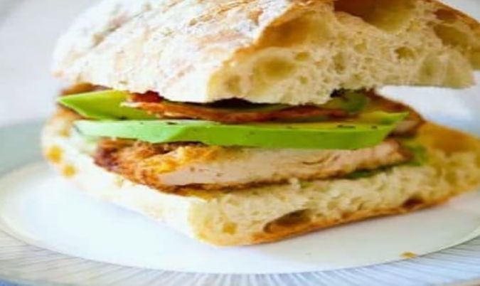 Chicken Schnitzel and Avocado Baguette