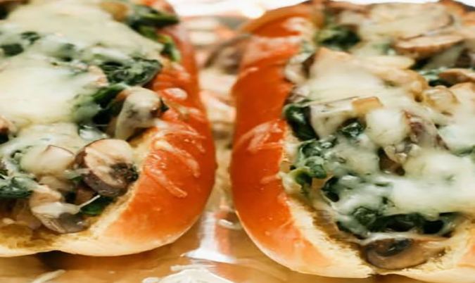 Spinach and mushroom dog