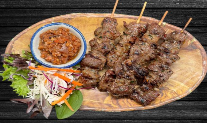 Lao Style Grilled Beef Skewers (4 pcs)