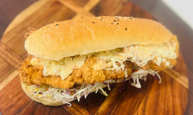 Angry fried chicken roll