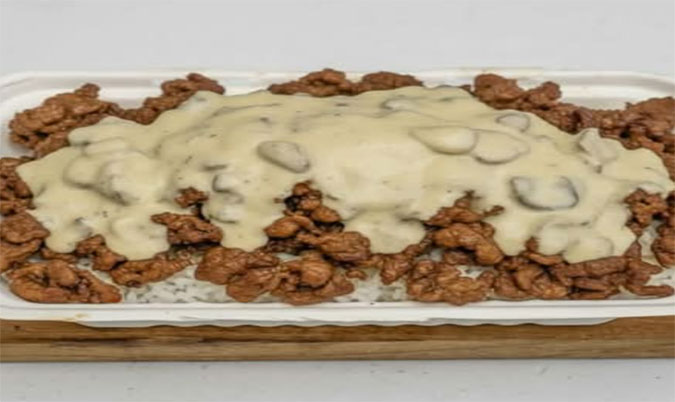 Steak and mushroom with rice