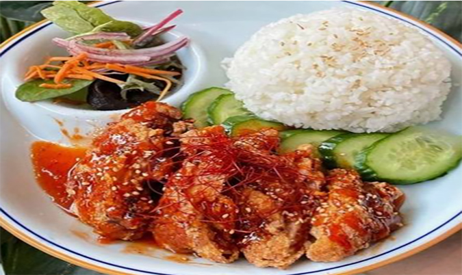 Sticky Sweet Chilli Crispy Chicken with Jasmine Rice