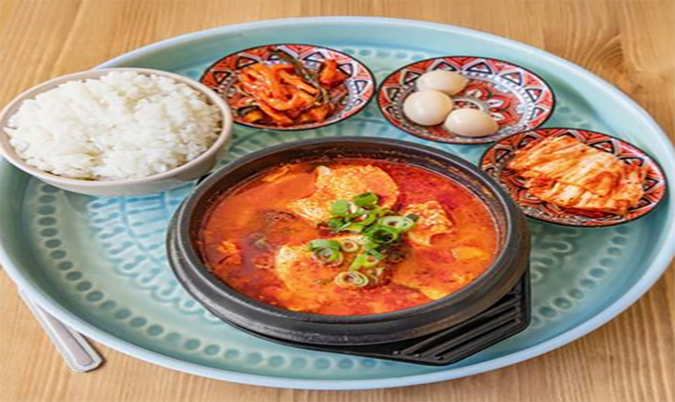 Spicy soft tofu with Pork  or Seafood V/GF