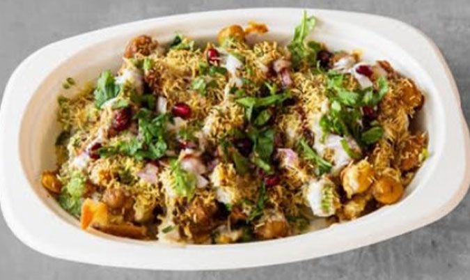 Samosa Chaat with Chole