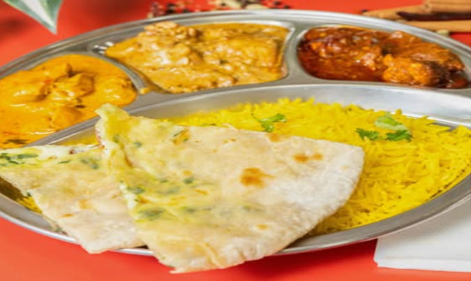 Rice and Naan Thali