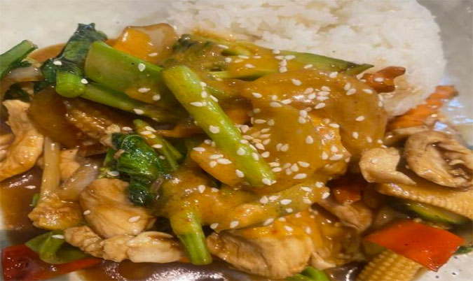 Satay stir fried with rice